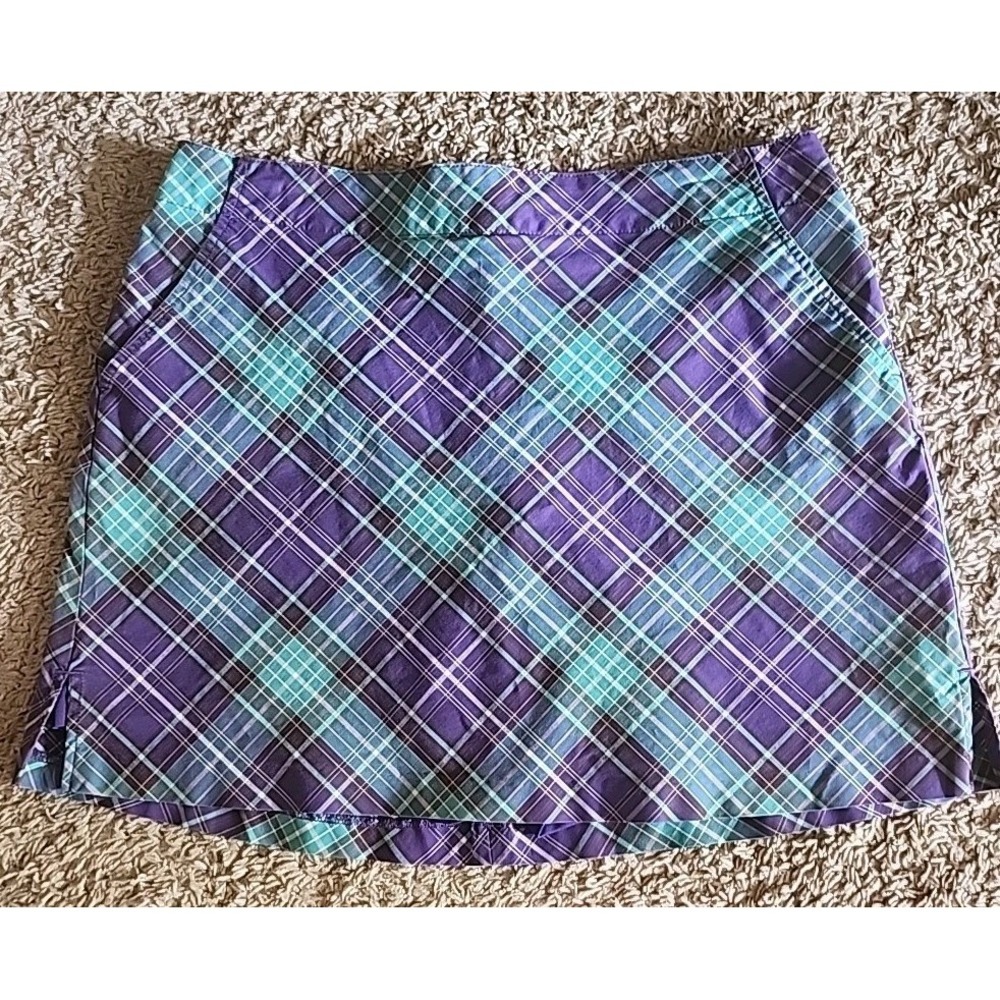 Lady Hagen Purple and Blue Plaid Skort